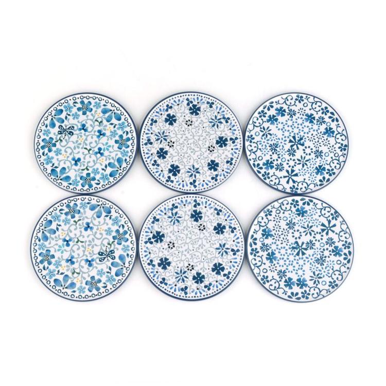 Blik met onderzetters 6x 2