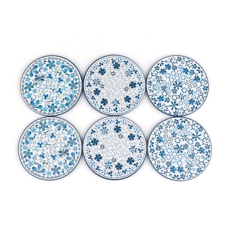 Blik met onderzetters 6x 2