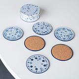 Blik met onderzetters 6x 4