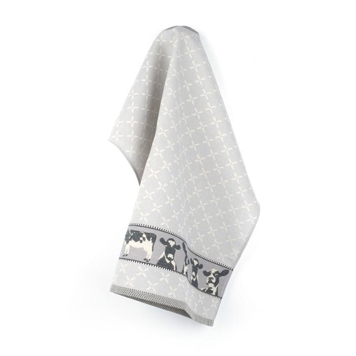 Tea Towel Cows Grey 1