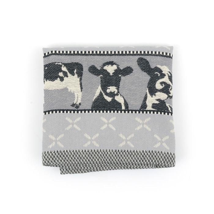 Tea Towel Cows Grey 3